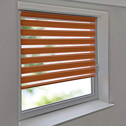 Sonnenschutz-HH - Doppelrollo Klemmfix ohne Bohren Vario Seitenzug Duorollo AUSSENMAß Breite 90 x 180 cm Höhe - Terracotta Sonnenschutz-HH - Doppelrollo Klemmfix ohne Bohren Vario Seitenzug Duorollo AUSSENMAß Breite 90 x 180 cm Höhe - Terracotta von Sonnenschutz-HH