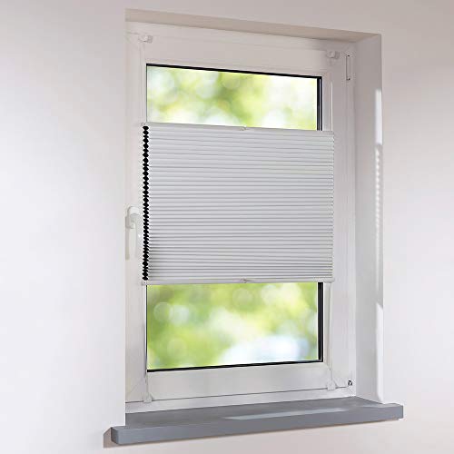 Sonnenschutz-HH - Plissee Duett Wabenplissee Universal verspannt 135 x 130 cm - Farbe Weiß - Thermo Verdunkelung zum Schrauben oder Klemmen - inkl. Klemmträger für Fenster und Türen von Sonnenschutz-HH