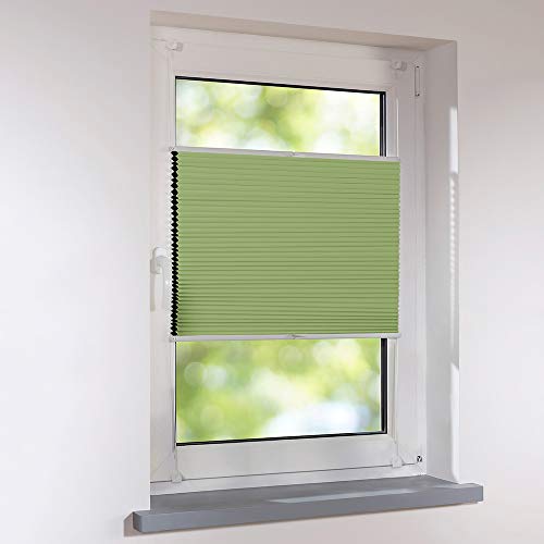 Sonnenschutz-HH - Plissee Faltstore Duett Wabenplissee UNIVERSAL verspannt auf Maß 105 x 120 cm - Farbe limone - apfelgrün - Thermo Verdunkelung Faltrollo zum Schrauben oder Klemmen inkl. Klemmträger Sonnenschutz-HH - Plissee Faltstore Duett Wabenplissee UNIVERSAL verspannt auf Maß 105 x 120 cm - Farbe limone - apfelgrün - Thermo Verdunkelung Faltrollo zum Schrauben oder Klemmen inkl. Klemmträger von Sonnenschutz-HH
