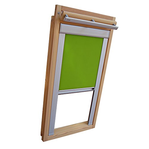 Verdunkelungsrollo Rollo für VELUX Dachfenster TYP GGL/GPL - 308 oder M08 - Farbe limone - mit Aluminium Seitenschienen - KLICK Montage von Sonnenschutz-HH