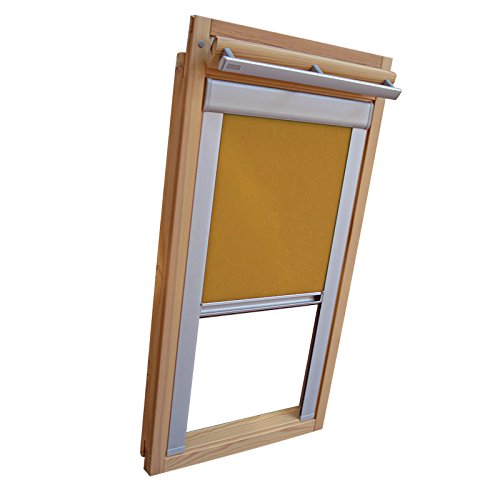 Verdunkelungsrollo Rollo für VELUX Dachfenster TYP GGL/GPL - 410 oder P10 - Farbe ocker - mit Aluminium Seitenschienen - KLICK Montage Verdunkelungsrollo Rollo für VELUX Dachfenster TYP GGL/GPL - 410 oder P10 - Farbe ocker - mit Aluminium Seitenschienen - KLICK Montage von Sonnenschutz-HH