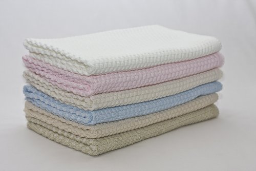 Sonnenstrick SODE4 Erstlingsdecke/Babydecke/Kuscheldecke/Strickdecke aus 100% Bio Baumwolle kba weiss/natur von Sonnenstrick