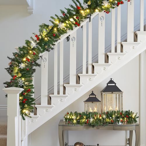 Sonnewelt 2er Weihnachtsgirlande 5M,Künstlich Tannengirlande mit Beleuchtung,Warmweiß, 8 Beleuchtungsmodi verfügbar Weihnachtsdeko für Innen und Außen Treppengeländer Weihnachtsbaum Sonnewelt 2er Weihnachtsgirlande 5M,Künstlich Tannengirlande mit Beleuchtung,Warmweiß, 8 Beleuchtungsmodi verfügbar Weihnachtsdeko für Innen und Außen Treppengeländer Weihnachtsbaum von Sonnewelt