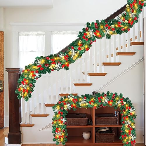 Sonnewelt 2er Weihnachtsgirlande 5M,Tannengirlande grün mit Beleuchtung 100 LEDs,Warmweiß, für Inneneinrichtung Kamin Treppe Wand Tür Draußen, Tannengirlande Künstlich,Girlande Weihnachten Sonnewelt 2er Weihnachtsgirlande 5M,Tannengirlande grün mit Beleuchtung 100 LEDs,Warmweiß, für Inneneinrichtung Kamin Treppe Wand Tür Draußen, Tannengirlande Künstlich,Girlande Weihnachten von Sonnewelt