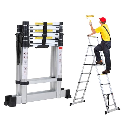 Sonnewelt 2m+2,3m Teleskopleiter Klappleiter, 6+7 Stufen A-Rahmen Mehrzweckleiter Stehleiter aus Aluminium, Ausziehleiter Trittleiter Leiter für Dachreparaturen Sonnewelt 2m+2,3m Teleskopleiter Klappleiter, 6+7 Stufen A-Rahmen Mehrzweckleiter Stehleiter aus Aluminium, Ausziehleiter Trittleiter Leiter für Dachreparaturen von Sonnewelt