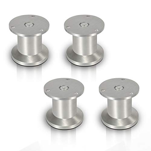 Sonnewelt 4er Set Möbelfüße | Hochwertige Aluminium Möbelfuss | 60mm Verstellbare für individuelle DIY-Möbel | Möbelbeine Küchenschränke Edelstahl runde Schrankfüße von Sonnewelt