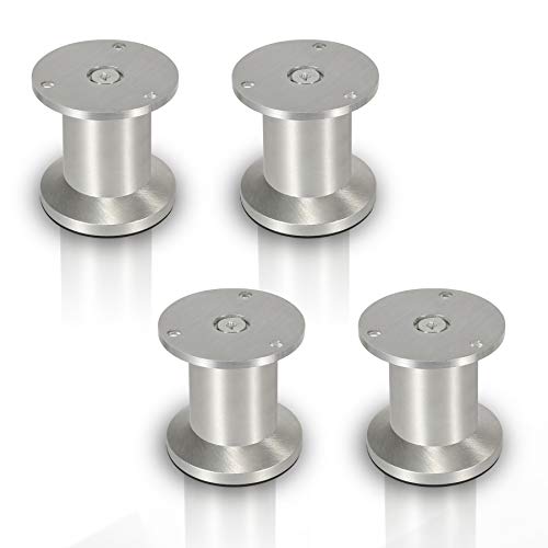 Sonnewelt 4er Set Möbelfüße | Hochwertige Aluminium Möbelfuss | 80mm Verstellbare für individuelle DIY-Möbel | Möbelbeine Küchenschränke Edelstahl runde Schrankfüße von Sonnewelt