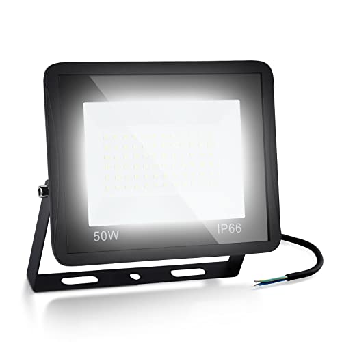 Sonnewelt 5 × 50W LED Strahler Außen, LED scheinwerfer Kaltweiß, LED Fluter Superhell 4250LM Aussenstrahler, IP66 Wasserdicht Scheinwerfer, für Garten,Garage (1m Stromkabel) von Sonnewelt