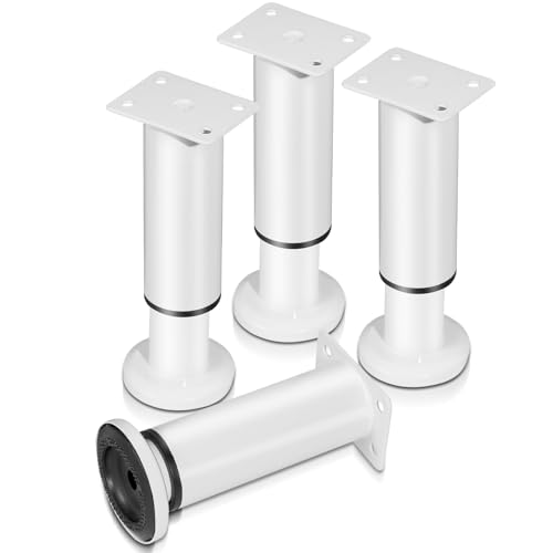 Sonnewelt 8er Set Edelstahl Möbelfüße,Weiß Möbelbeine 18-30cm Höhenverstellbar, Füße für möbel mit Schrauben, | Belastbar bis 300 KG, für Sofa Möbelfüße Schreibtisch Stühle von Sonnewelt