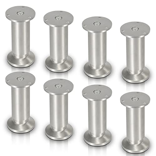 Sonnewelt 8er Set Möbelfüße | Hochwertige Aluminium Möbelfuss | 180mm Verstellbare für individuelle DIY-Möbel | Möbelbeine Küchenschränke Edelstahl runde Schrankfüße von Sonnewelt