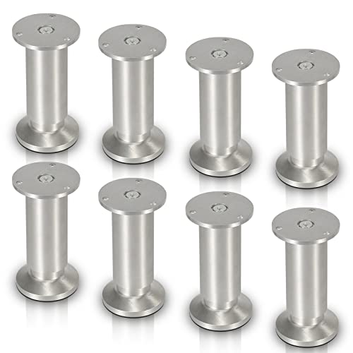 Sonnewelt 8er Set Möbelfüße | Hochwertige Aluminium Möbelfuss | 180mm Verstellbare für individuelle DIY-Möbel | Möbelbeine Küchenschränke Edelstahl runde Schrankfüße von Sonnewelt
