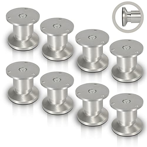 Sonnewelt 8er Set Möbelfüße | Hochwertige Aluminium Möbelfuss | 60mm Verstellbare für individuelle DIY-Möbel | Möbelbeine Küchenschränke Edelstahl runde Schrankfüße von Sonnewelt