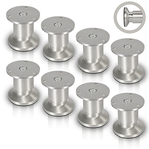 Sonnewelt 8er Set Möbelfüße | Hochwertige Aluminium Möbelfuss | 80mm Verstellbare für individuelle DIY-Möbel | Möbelbeine Küchenschränke Edelstahl runde Schrankfüße von Sonnewelt
