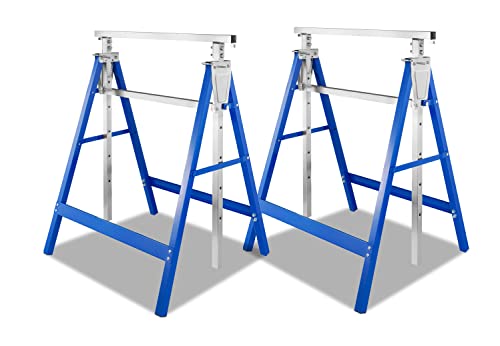 Sonnewelt Arbeitsbock 2er set Blau,7-fach Höhenverstellbar Gerüstbock 80-130 cm Klappbockm, stabiler bis 200kg mit einer Antirutschvorrichtung Sonnewelt Arbeitsbock 2er set Blau,7-fach Höhenverstellbar Gerüstbock 80-130 cm Klappbockm, stabiler bis 200kg mit einer Antirutschvorrichtung von Sonnewelt