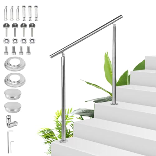 Sonnewelt Edelstahl Handlauf Geländer - Treppengeländer 80cm ohne Querstäben für innen und außen, Hochwertiges Eingangsgeländer für Balkon, Treppe und Brüstung von Sonnewelt