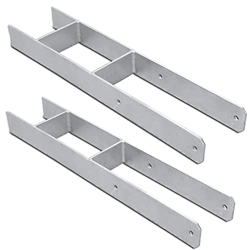 Sonnewelt H Anker Pfostenträger Pfostenträger H-Form Betonschuhe Holzbalken H-pfosten Pergola Carport (2 Stück 101mm) von Sonnewelt