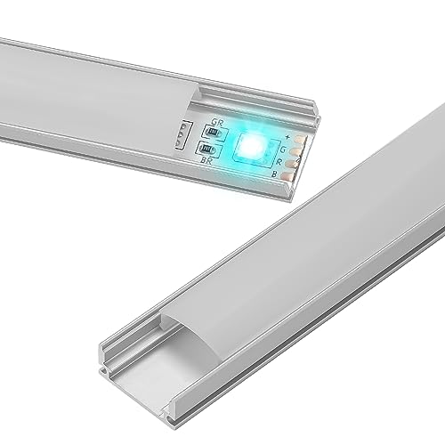 Sonnewelt LED Aluminium Profil U-Form 1m 20 Pack für LED Strips/Band bis 12.5 mm mit Abdeckung, Endkappen und Montageclips für LED Streifen & LED Bänder von Sonnewelt