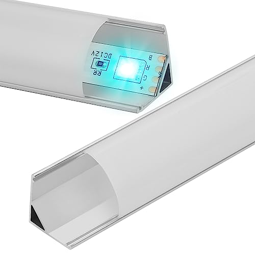 Sonnewelt LED Aluminium Profil V-Form 1m 40 Pack für LED Strips/Band bis 11 mm mit Abdeckung, Endkappen und Montageclips für LED Streifen & LED Bänder von Sonnewelt
