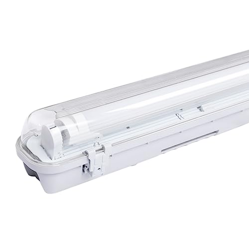 Sonnewelt LED Feuchtraumleuchte 120 cm 4000K Neutralweiß 18W 1530lm Flimmerfrei T8 Werkstattlampe IP65 Wasserfest Wannenleuchte Leuchte für Garage Keller Bad Büro Warenhaus von Sonnewelt