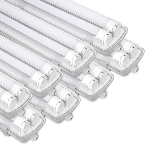 Sonnewelt LED Feuchtraumleuchte 150cm 8er 6000K Kaltweiß 2x 24W Röhre 4800lm IP65 Wasserfest T8 Werkstattlampe Röhrenlampe Komplett Wannenleuchte Leuchte für Garage Keller Büro Warenhaus Sonnewelt LED Feuchtraumleuchte 150cm 8er 6000K Kaltweiß 2x 24W Röhre 4800lm IP65 Wasserfest T8 Werkstattlampe Röhrenlampe Komplett Wannenleuchte Leuchte für Garage Keller Büro Warenhaus von Sonnewelt