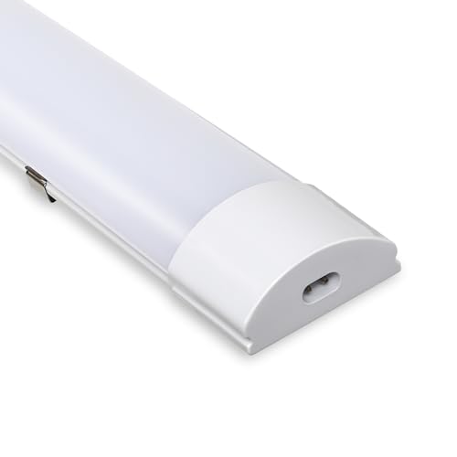 Sonnewelt LED Feuchtraumleuchte 60cm 4000K Neutralweiß 18W IP65 Wasserfest Röhre Werkstattlampe Röhrenlampe Komplett Wannenleuchte Leuchte für Garage Keller Büro Warenhaus von Sonnewelt