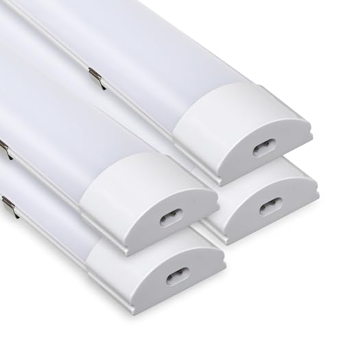 Sonnewelt LED Feuchtraumleuchte 60cm 4er 4000K Neutralweiß 18W IP65 Wasserfest Röhre Werkstattlampe Röhrenlampe Komplett Wannenleuchte Leuchte für Garage Keller Büro Warenhaus von Sonnewelt