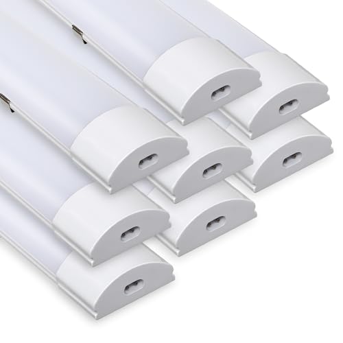 Sonnewelt LED Feuchtraumleuchte 60cm 8er 4000K Neutralweiß 18W IP65 Wasserfest Röhre Werkstattlampe Röhrenlampe Komplett Wannenleuchte Leuchte für Garage Keller Büro Warenhaus von Sonnewelt