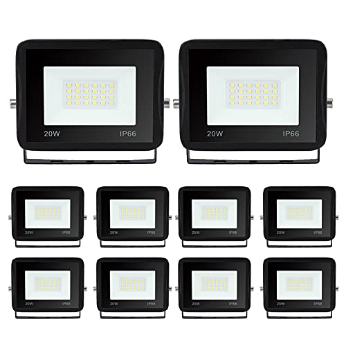 Sonnewelt LED Strahler Außen Fluter 10er 20W Aussenstrahler 1700lm Flutlicht 6000k Kaltweiß IP66 Wasserdicht Außenstrahler für Sportplatz Rasenflächen Hinterhof Auffahrt Garage Flur Garten Sonnewelt LED Strahler Außen Fluter 10er 20W Aussenstrahler 1700lm Flutlicht 6000k Kaltweiß IP66 Wasserdicht Außenstrahler für Sportplatz Rasenflächen Hinterhof Auffahrt Garage Flur Garten von Sonnewelt