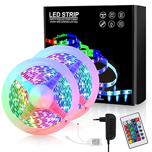 Sonnewelt LED Strip 20M,RGB SMD 5050 LED Streifen Selbstklebend,Farbwechsel Led Band mit Fernbedienung rgb LED lichterketteLeiste für die Beleuchtung von Haus,Party,Küche,TV Hintergrundbeleuchtung von Sonnewelt