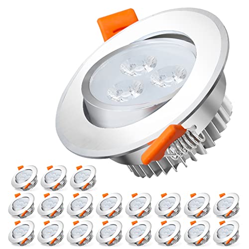 Sonnewelt LED spot Einbaustrahler 230V 20 Stück x 3W Kaltweiß LED deckenleuchte Spots schwenkbar energieeffizient Deckenspots flach Einbauleuchten fr Badezimmer Kche Wohnzimmer Korridor von Sonnewelt