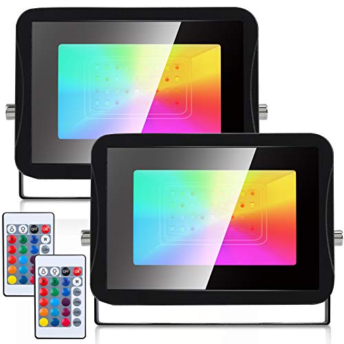 Sonnewelt RGB LED Strahler Außen - Fluter Außenstrahler Flutlicht Wasserdicht Superhell Mit Fernbedienung Farbwechsel Außenbeleuchtung, 10W, 2 Stück Sonnewelt RGB LED Strahler Außen - Fluter Außenstrahler Flutlicht Wasserdicht Superhell Mit Fernbedienung Farbwechsel Außenbeleuchtung, 10W, 2 Stück von Sonnewelt