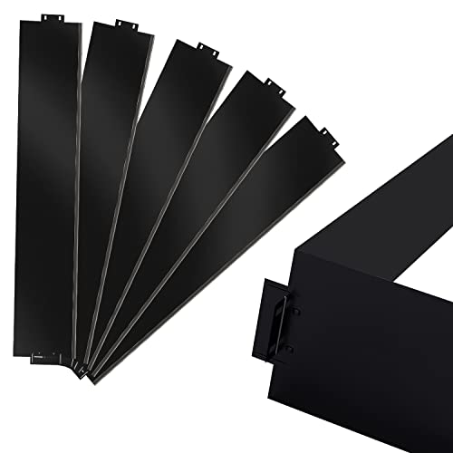 Sonnewelt Rasenkante Metall Beetumrandungen Rasenkante Verzinkt Rasenkantenblech 5m 10m 15m 20m 25m 30m 35m 40m 45m 50m Mähkante Palisade, Schwarz (Länge 10m - Höhe 18cm) von Sonnewelt