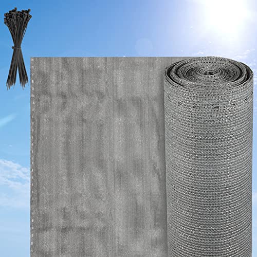 Sonnewelt Sichtschutz 1.2x20m, 150 g/m² HDPE Schattiergewebe, Windschutz Schattennetz, Staubschutz Sonnenschutz Schattiernetz, Blickdichter Zaunblende, Sichtschutz Zaun, Gewebe Netz Grau von Sonnewelt