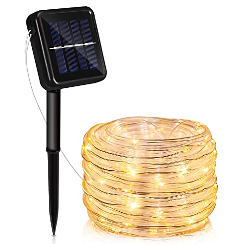 Sonnewelt Solar Lichterkette Aussen 30M 300LED, Lichtschlauch Außen Innen 8 Modi Lichtschlauch für Weihnachten, Party. Wasserdicht Außenlichterkette- Warmweiß von Sonnewelt