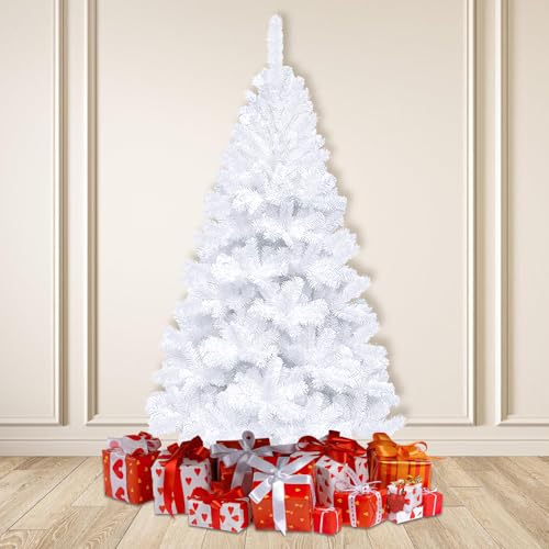 Sonnewelt Weiß Künstlicher Weihnachtsbaum 180cm mit Metallständer Material PVC,unechter Tannenbaum mit 770 Spitzen, eine weihnachtliche Atmosphäre zu schaffen. Sonnewelt Weiß Künstlicher Weihnachtsbaum 180cm mit Metallständer Material PVC,unechter Tannenbaum mit 770 Spitzen, eine weihnachtliche Atmosphäre zu schaffen. von Sonnewelt