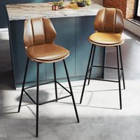 SONNI Barhocker 2er Set, Barstühle, Küchenstühle mit Rückenlehne und Fußstütze, robuster Metallrahmen, gemütliche PU weiche Sitzfläche, für Bar, Küche, Esszimmer, Sitzhöhe 102 cm von Sonni Sanitär GmbH