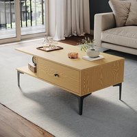SONNI Couchtisch, Wohnzimmertisch, Kaffeetisch, mit 2 Schublade und 2 offener Fach, modern Holzmöbel für Wohnzimmer, Büro, Schlafzimmer, 100 x 55 x 40 cm, Holzfarbe, Platzsparend, Einfache Montag SONNI Couchtisch, Wohnzimmertisch, Kaffeetisch, mit 2 Schublade und 2 offener Fach, modern Holzmöbel für Wohnzimmer, Büro, Schlafzimmer, 100 x 55 x 40 cm, Holzfarbe, Platzsparend, Einfache Montag von Sonni Sanitär GmbH