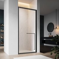 SONNI Drehgelenk Duschtür 70/80/90/100x195CM Scharnier Dusche Schwarzer 6mm gehärtetes Glas Doppelseitige Nanobeschichtung Wasserschutzleiste Magnetische Anziehung von Sonni Sanitär GmbH