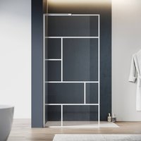 SONNI Duschwand 90/100/120x200 cm Walk In weiß Rahmen style-Edelstahl L-förmige Halterung verstellbare Breite-6mm ESG Nano icherheitsglas-links oder rechts montierbar SONNI Duschwand 90/100/120x200 cm Walk In weiß Rahmen style-Edelstahl L-förmige Halterung verstellbare Breite-6mm ESG Nano icherheitsglas-links oder rechts montierbar von Sonni Sanitär GmbH