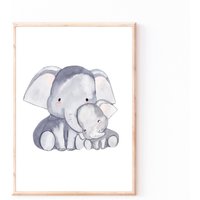 Kinderbild Kinderposter "Mama Elefant Und Baby", A4 & A3 Poster Kinderzimmer, Kinderbilder Tiere, Babyzimmer, Wanddekoration, Baby Geschenk Kinderbild Kinderposter "Mama Elefant Und Baby", A4 & A3 Poster Kinderzimmer, Kinderbilder Tiere, Babyzimmer, Wanddekoration, Baby Geschenk von Sonntagsdate