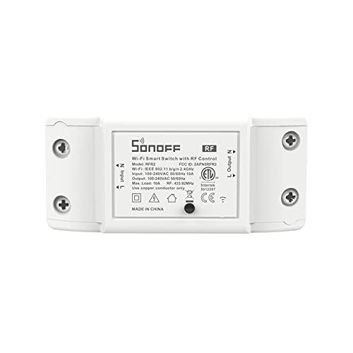 Sonoff RFR2 WiFi Kabelloser Intelligenter Schalter mit 433-MHz Funkempfängermodul, Wi-Fi & Funk Fernbedienter Schalter mit Timer für Smart Home von SONOFF