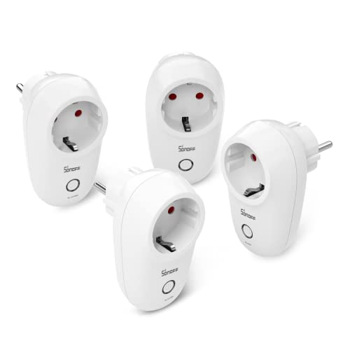 SONOFF S26R2 4 Stück WLAN Smarte Steckdose,16A 4000W Alexa Smart Plug,Smart Home Wifi Steckdose mit App Fernsteuerung, Sprachsteuerung und Zeitschaltuhr Funktioniert mit Alexa,Google Home,Ifttt. von SONOFF