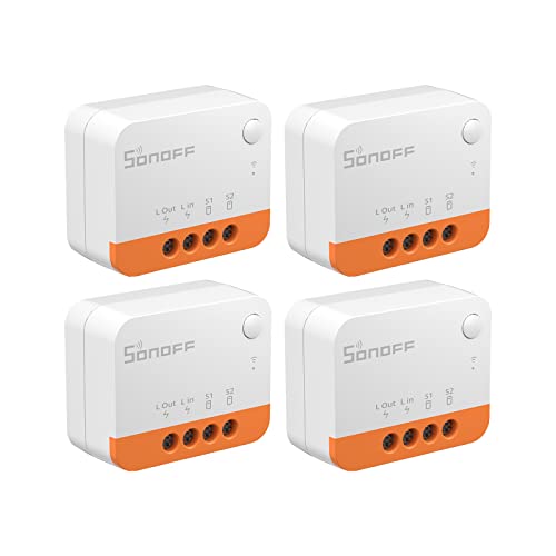 SONOFF ZBMINIL2 Zigbee Smart Schalter,4 Stück 2 Way Smart Switch(Kein Neutralleiter Erforderlich),Smart Lichtschalter Zigbee 3.0 Hub Erforderlich,Kompatibel mit Alexa,Google Home,Home Assistant. von SONOFF