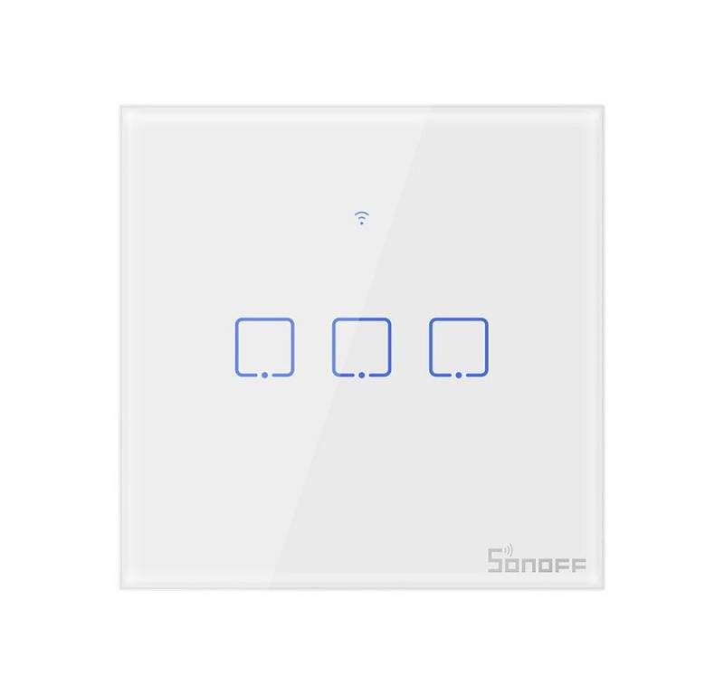 Sonoff Sonoff T0EU3C-TX Smart Wall Switch, 3-Kanal Wand-Schaltaktor, weiß, Wandtaster von Sonoff