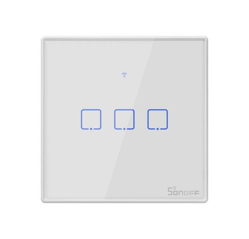 Sonoff Sonoff T2EU3C-TX Smart Wall Switch, 3-Kanal Wand-Schaltaktor, weiß, Wandtaster von Sonoff