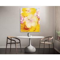 Georgia O'keeffe Kunstdruck, Kunst, Okeeffe Blumen, Gelbe Bedrucktes Blumengemälde von SonshineDecorStore