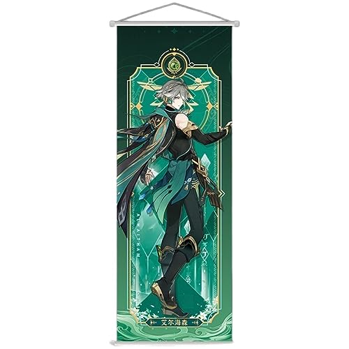 Sonsoke Anime Figur Wandkunst Poster Wandbehang Scrollen Poster Leinwand Kunst Wandrahmen Schlafzimmer Dekor 70 x 25 cm (Alhaitham) von Sonsoke