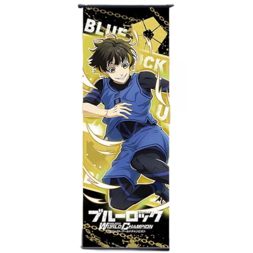 Sonsoke Blue Lock Anime Figur Wandkunst Poster Wandbehang Scroll Poster Leinwand Kunst Wandrahmen Schlafzimmer Dekor 70 x 25 cm (Bachira Meguru 2) von Sonsoke