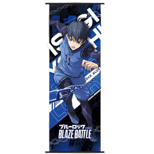 Sonsoke Blue Lock Anime Figur Wandkunst Poster Wandbehang Scroll Poster Leinwand Kunst Wandrahmen Schlafzimmer Dekor 70 x 25 cm (Isagi Yoichi) von Sonsoke