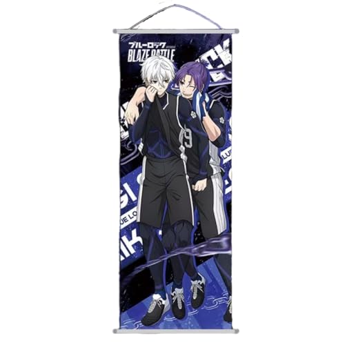 Sonsoke Blue Lock Anime Figur Wandkunst Poster Wandbehang Scroll Poster Leinwand Kunst Wandrahmen Schlafzimmer Dekor 70 x 25 cm (Mikage Reo & Nagi Seishiro) von Sonsoke